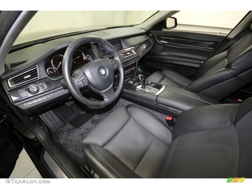 Black Nappa Leather Interior 2009 BMW 7 Series 750i Sedan Photo #71690278