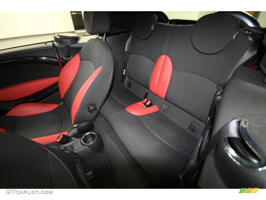 Black/Rooster Red Interior 2009 Mini Cooper Convertible Photo #71690743