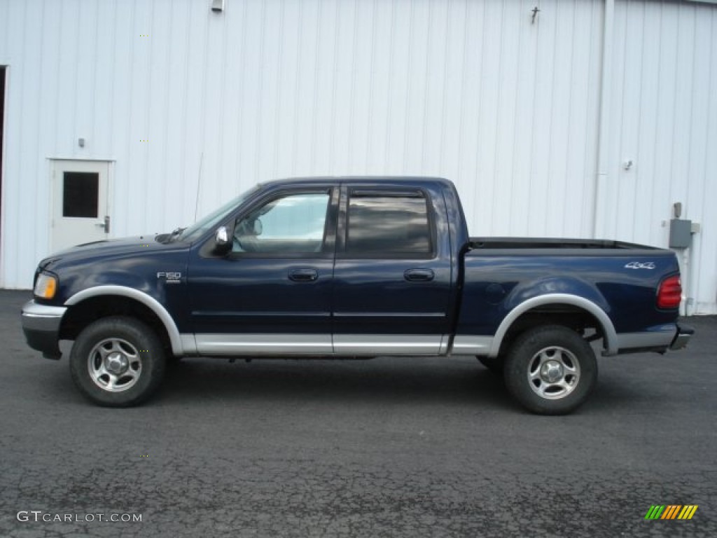 True Blue Metallic 2003 Ford F150 XLT SuperCrew 4x4 Exterior Photo #71690842