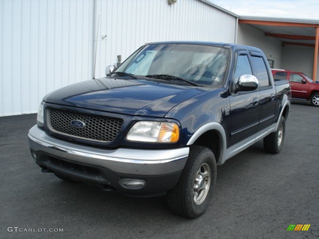 True Blue Metallic 2003 Ford F150 XLT SuperCrew 4x4 Exterior Photo #71690848