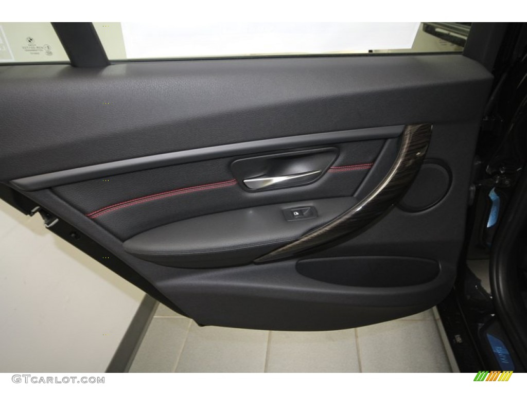 2013 BMW 3 Series 335i Sedan Black Door Panel Photo #71692423