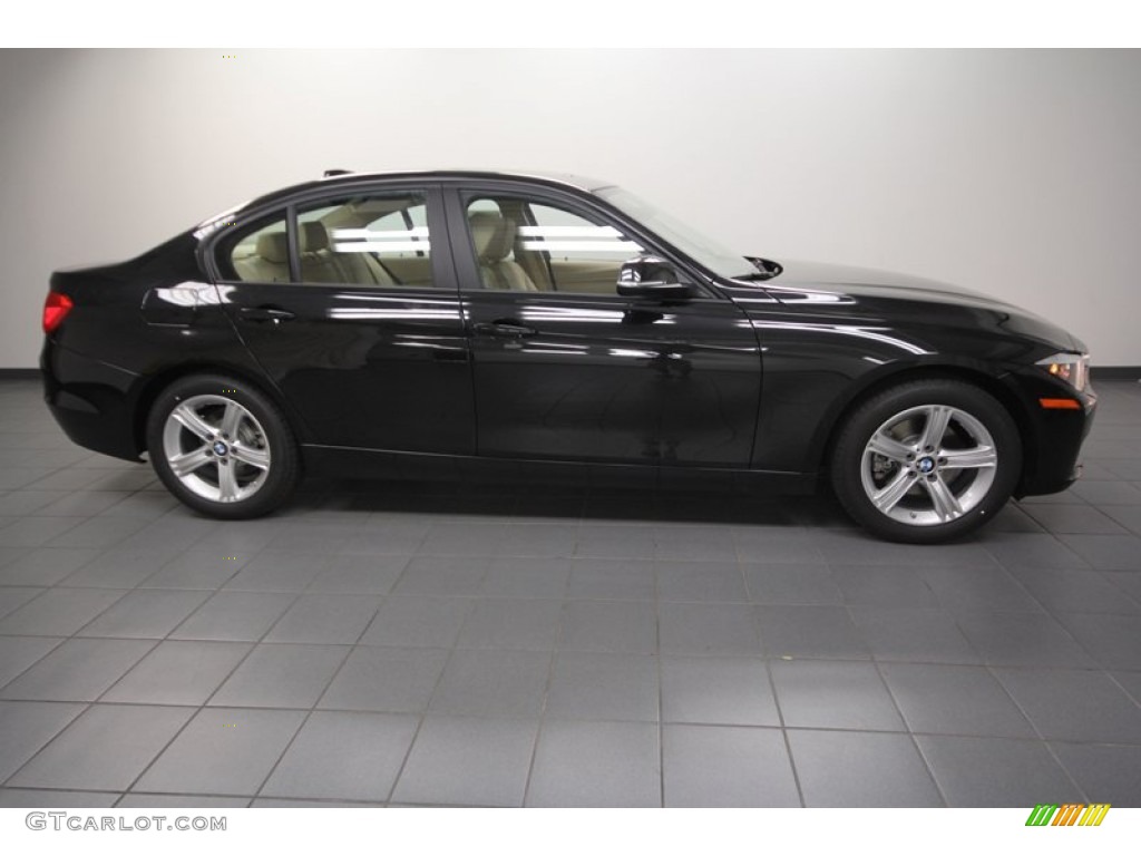 2013 3 Series 328i Sedan - Black Sapphire Metallic / Venetian Beige photo #2