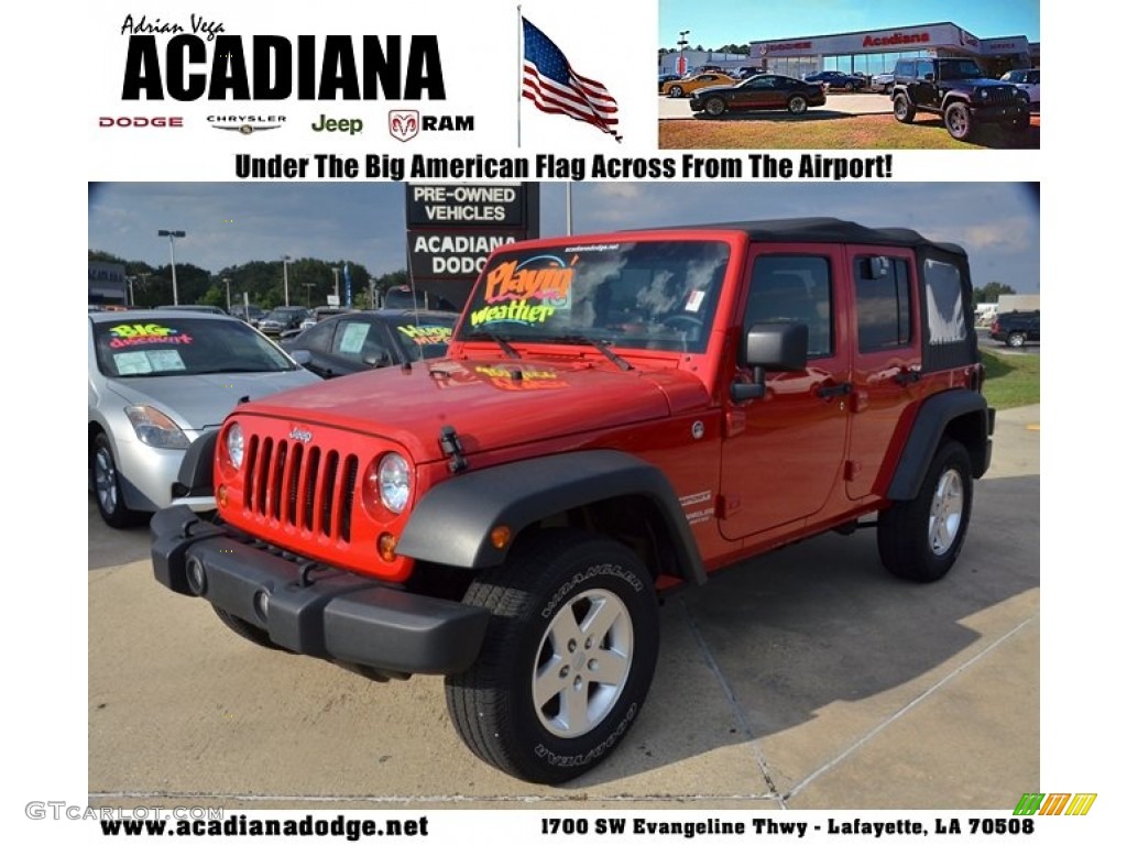 2012 Wrangler Unlimited Sport 4x4 - Flame Red / Black photo #1