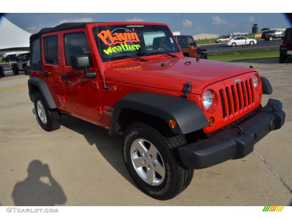2012 Wrangler Unlimited Sport 4x4 - Flame Red / Black photo #8