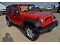 2012 Flame Red Jeep Wrangler Unlimited Sport 4x4  photo #8