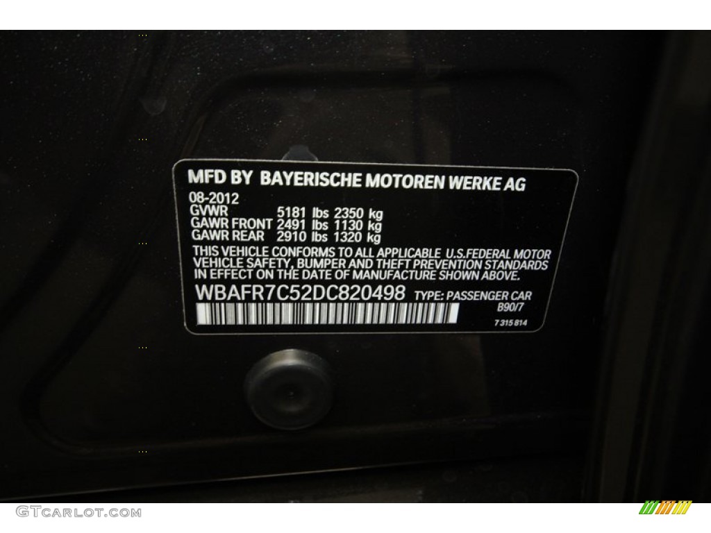 2013 5 Series 535i Sedan - Dark Graphite Metallic II / Oyster/Black photo #9