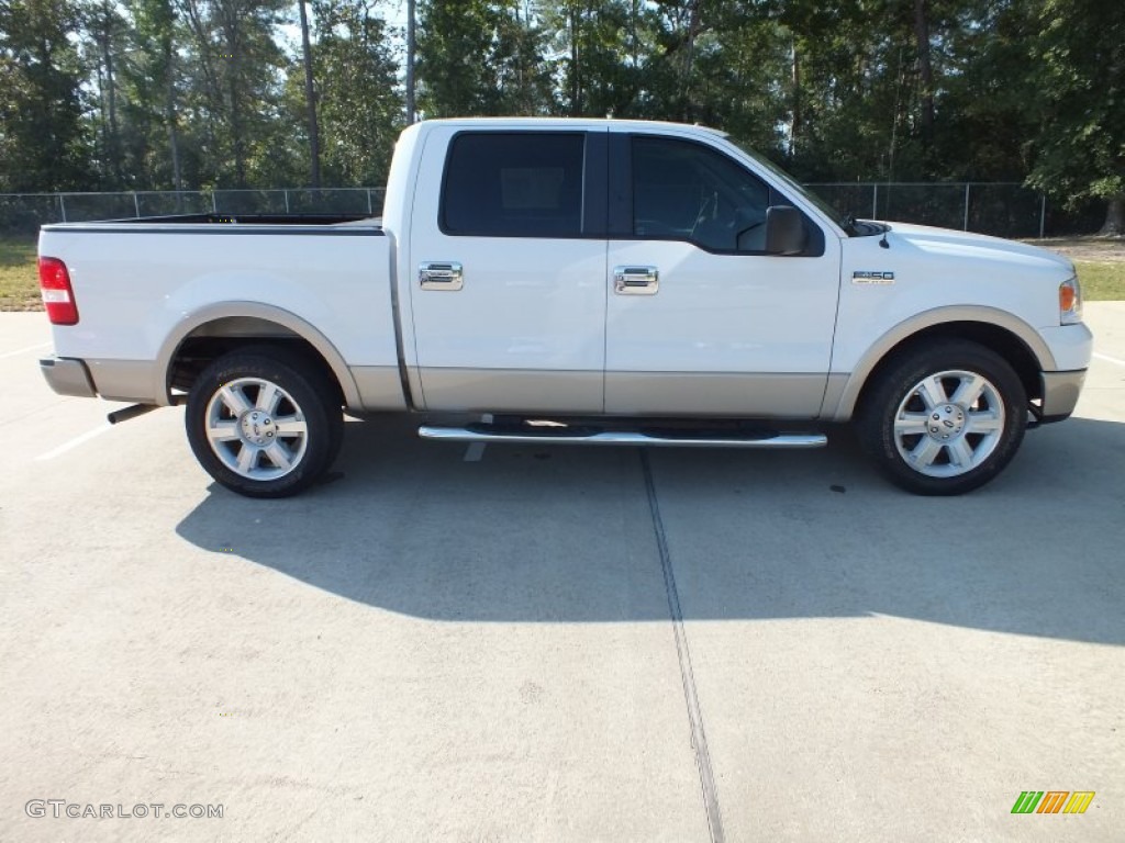 2007 F150 Lariat SuperCrew - Oxford White / Tan photo #2