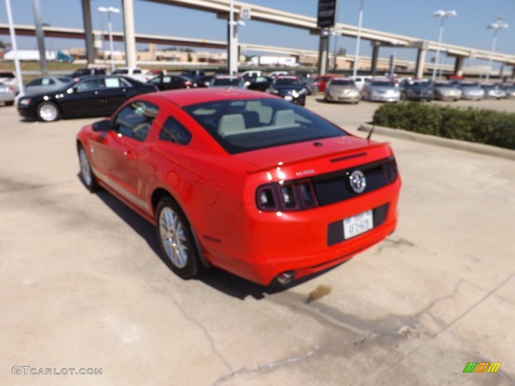2013 Mustang V6 Premium Coupe - Race Red / Stone photo #3