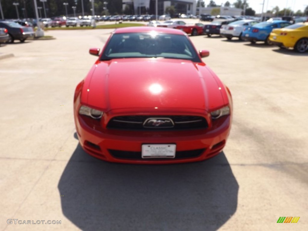 2013 Mustang V6 Premium Coupe - Race Red / Stone photo #8