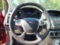 Medium Light Stone 2013 Ford Focus SE Hatchback Steering Wheel