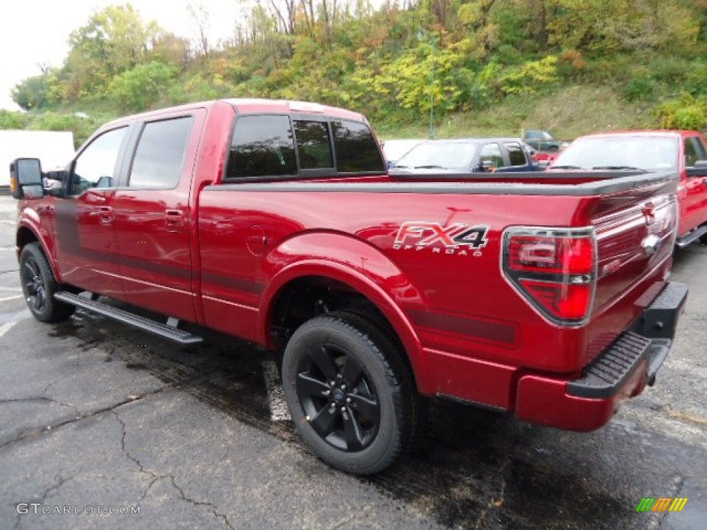 2013 F150 FX4 SuperCrew 4x4 - Ruby Red Metallic / FX Sport Appearance Black/Red photo #4