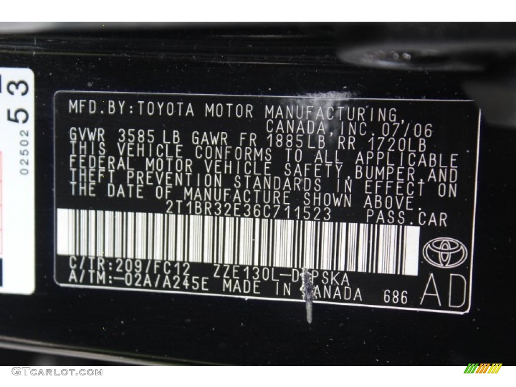 2006 Corolla S - Black Sand Pearl / Dark Charcoal photo #17