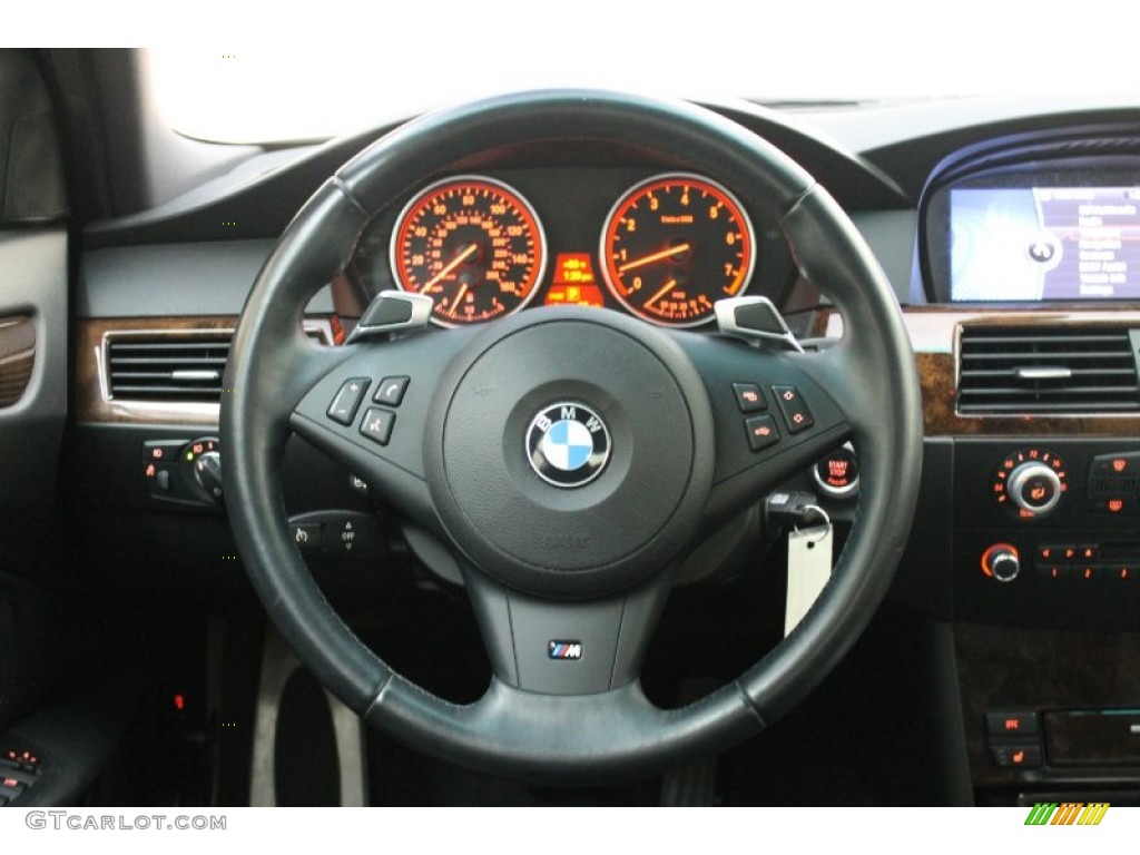 2010 BMW 5 Series 535i Sedan Black Steering Wheel Photo #71702980