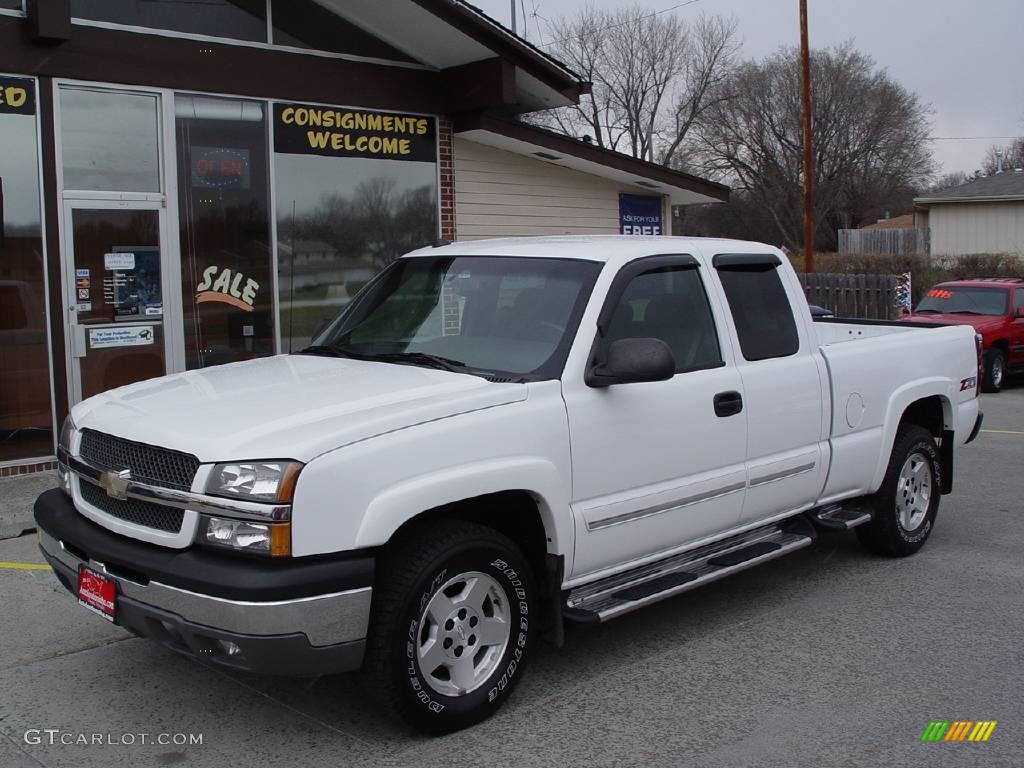 2004 Silverado 1500 Z71 Extended Cab 4x4 - Summit White / Dark Charcoal photo #3