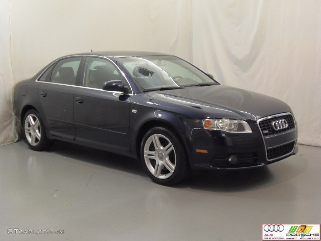 2008 A4 2.0T Sedan - Deep Sea Blue Pearl Effect / Light Gray photo #2