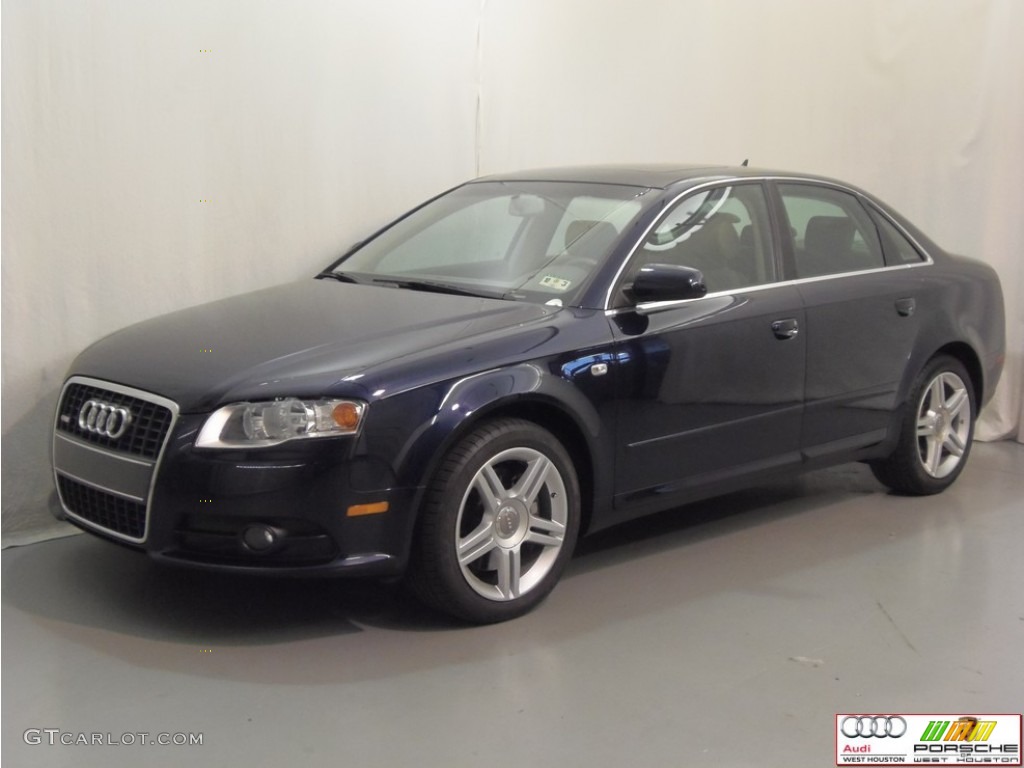 2008 A4 2.0T Sedan - Deep Sea Blue Pearl Effect / Light Gray photo #3