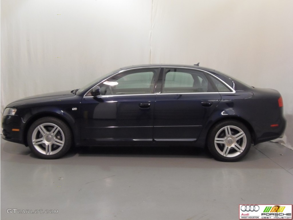 2008 A4 2.0T Sedan - Deep Sea Blue Pearl Effect / Light Gray photo #4