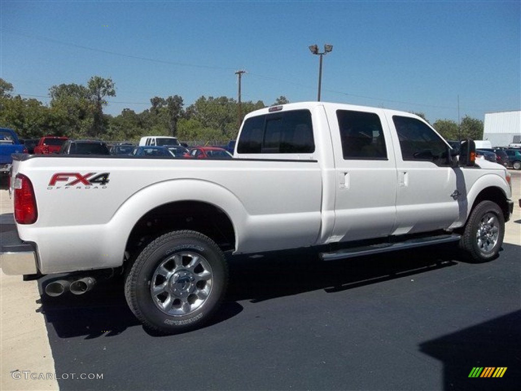 2012 F350 Super Duty Lariat Crew Cab 4x4 - Oxford White / Adobe photo #9