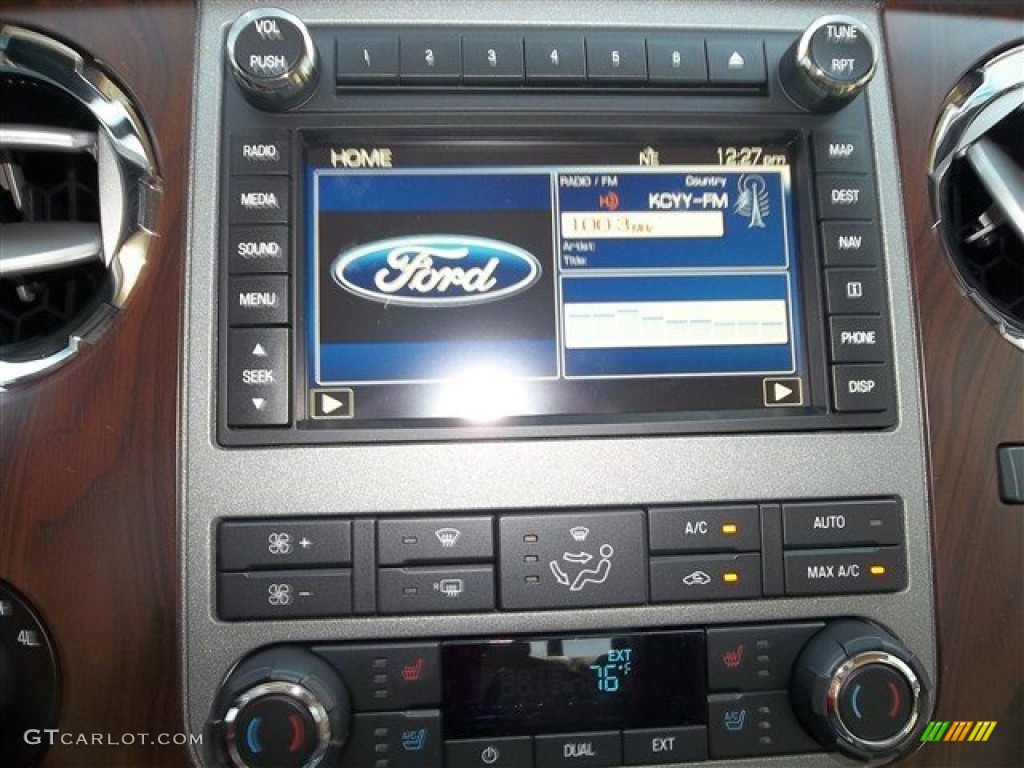 2012 F350 Super Duty Lariat Crew Cab 4x4 - Oxford White / Adobe photo #59