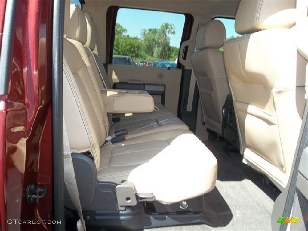 2012 F250 Super Duty Lariat Crew Cab 4x4 - Autumn Red Metallic / Adobe photo #39