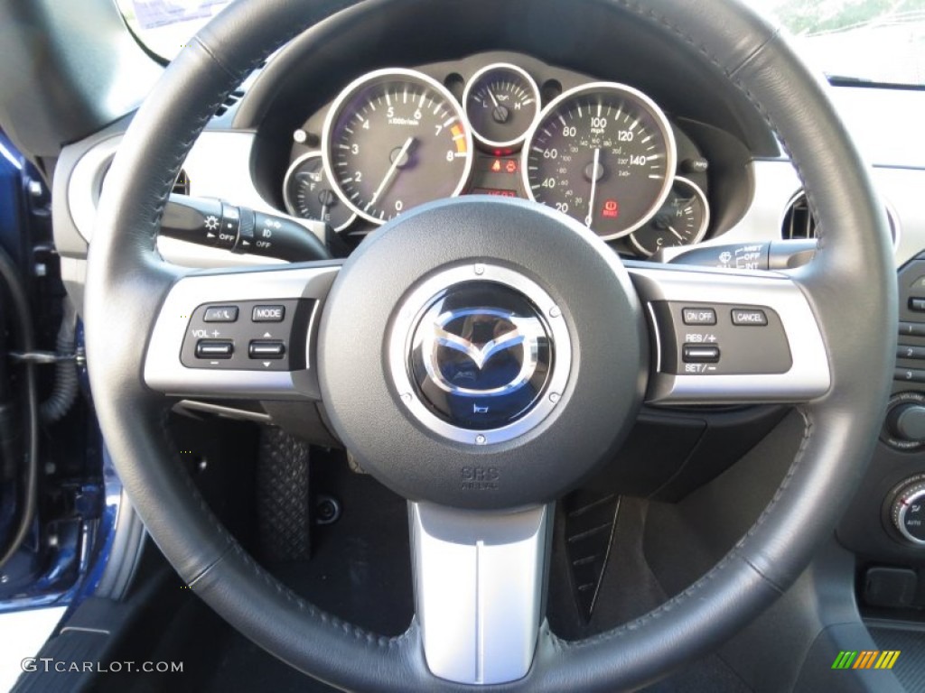 2012 Mazda MX-5 Miata Grand Touring Hard Top Roadster Dune Beige Steering Wheel Photo #71718001