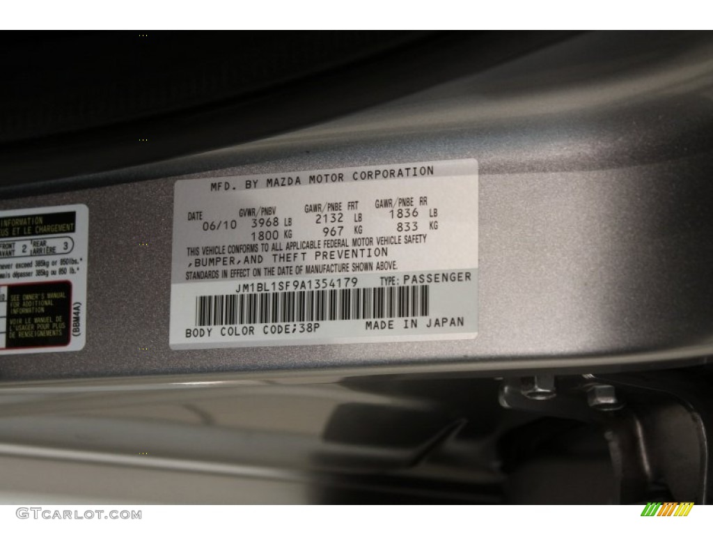 2010 MAZDA3 Color Code 38P for Liquid Silver Metallic Photo #71718985