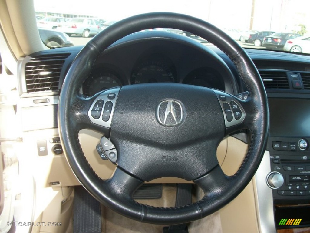 2005 Acura TL 3.2 Camel Steering Wheel Photo #71720170