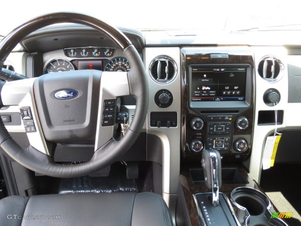 2013 Ford F150 Platinum SuperCrew 4x4 Platinum Unique Black Leather Dashboard Photo #71722450