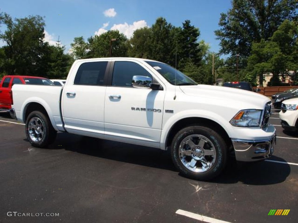 2012 Ram 1500 Laramie Crew Cab 4x4 - Bright White / Dark Slate Gray photo #2