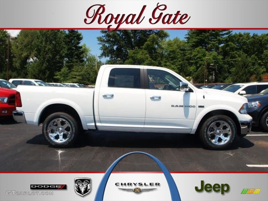 2012 Ram 1500 Laramie Crew Cab 4x4 - Bright White / Dark Slate Gray photo #9