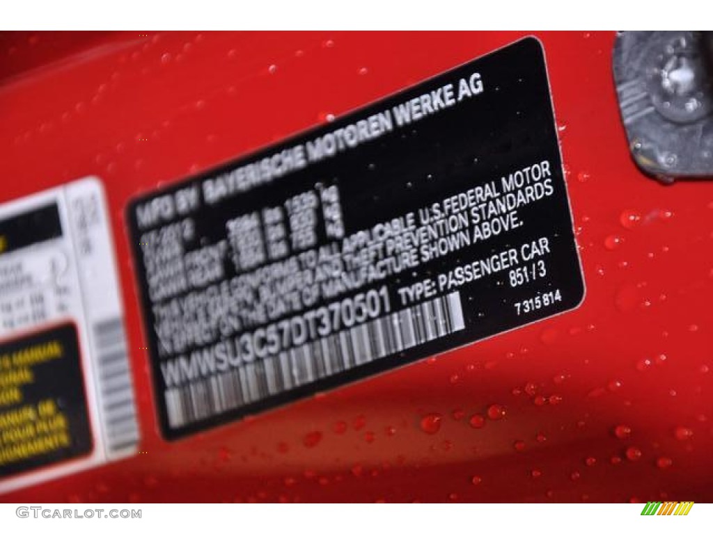 2013 Cooper Color Code 851 for Chili Red Photo #71722945