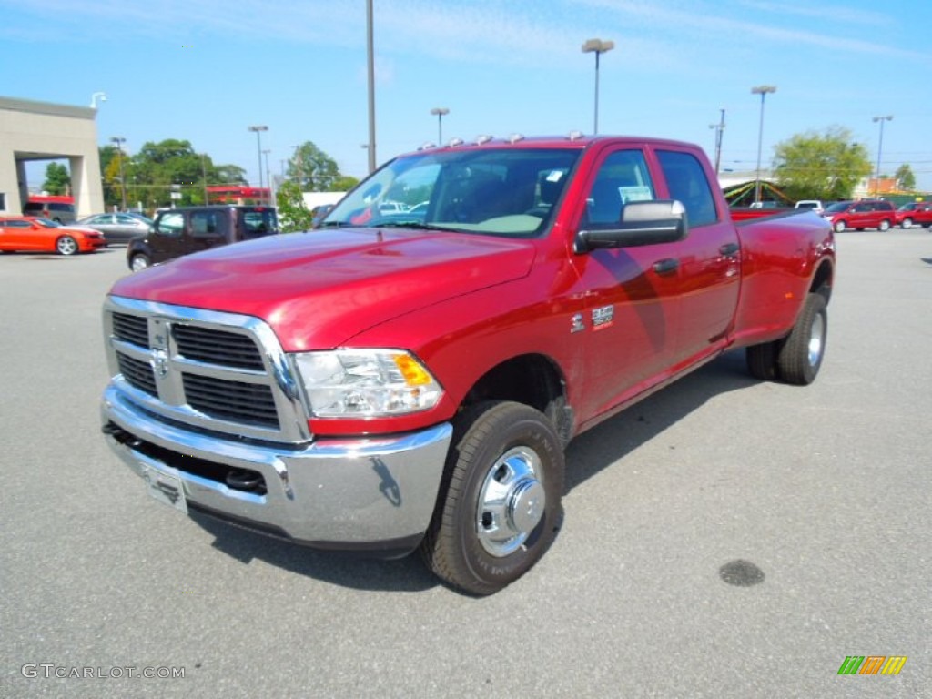 Deep Cherry Red Crystal Pearl 2012 Dodge Ram 3500 HD ST Crew Cab 4x4 Dually Exterior Photo #71725351