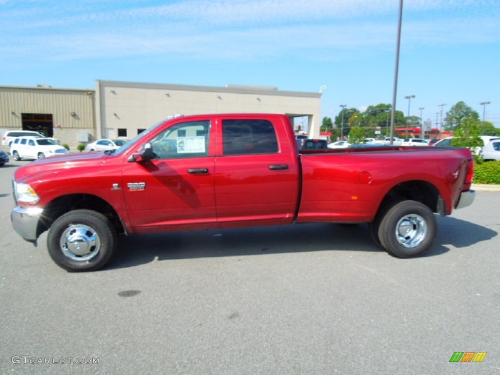 Deep Cherry Red Crystal Pearl 2012 Dodge Ram 3500 HD ST Crew Cab 4x4 Dually Exterior Photo #71725360
