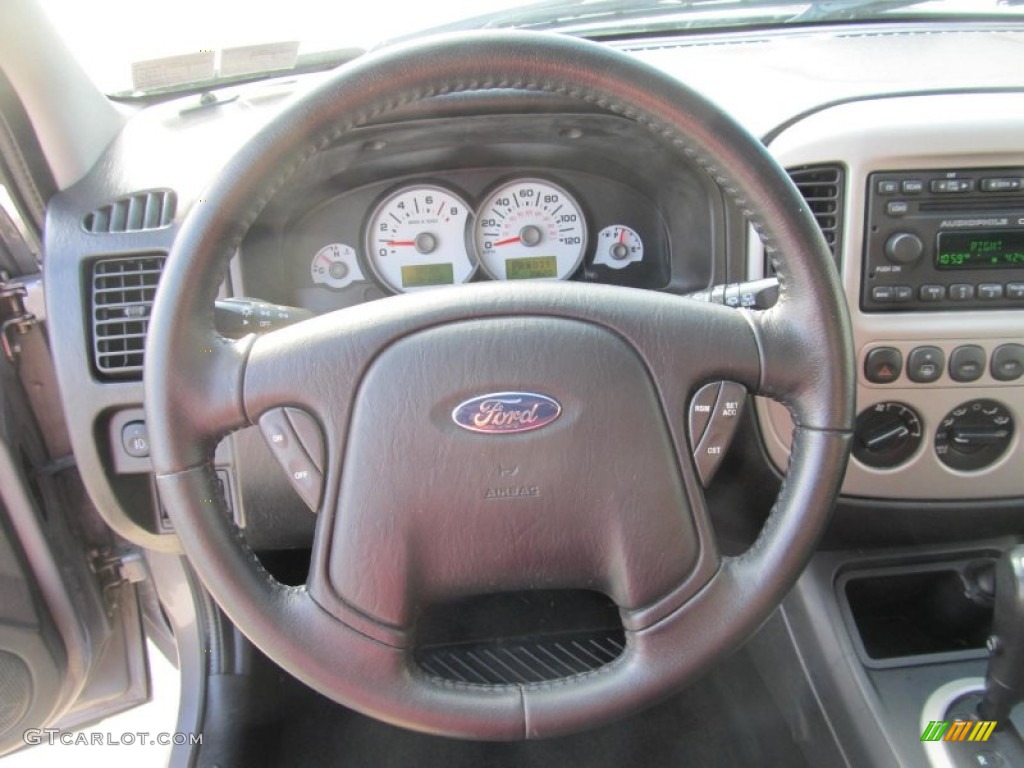 2007 Ford Escape Limited 4WD Ebony Steering Wheel Photo #71725859