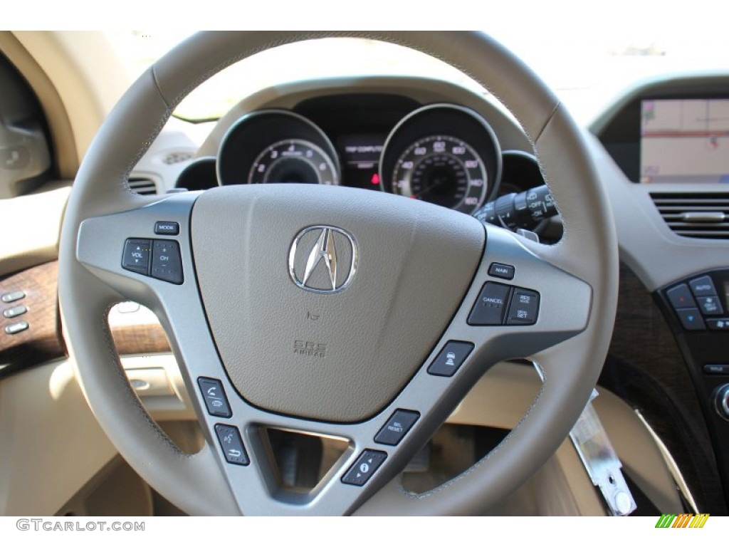2013 Acura MDX SH-AWD Advance Parchment Steering Wheel Photo #71726489
