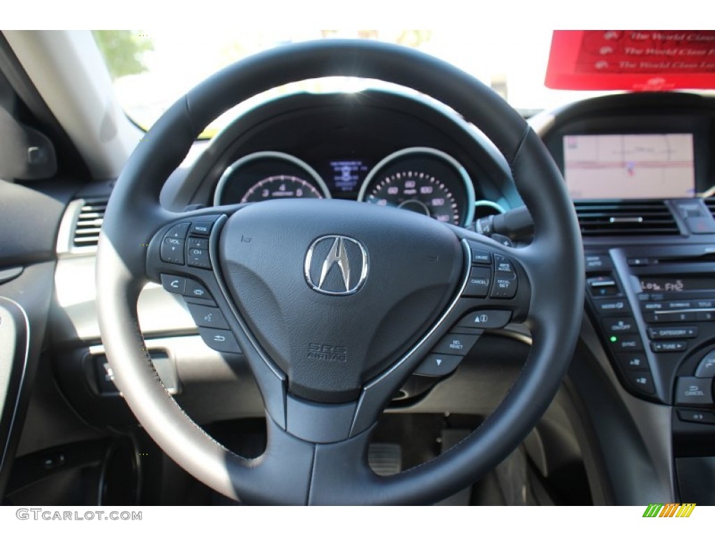 2013 Acura TL Advance Ebony Steering Wheel Photo #71727220