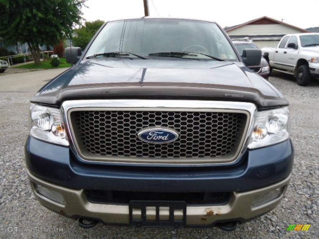 2005 F150 Lariat SuperCab 4x4 - Medium Wedgewood Blue Metallic / Tan photo #8