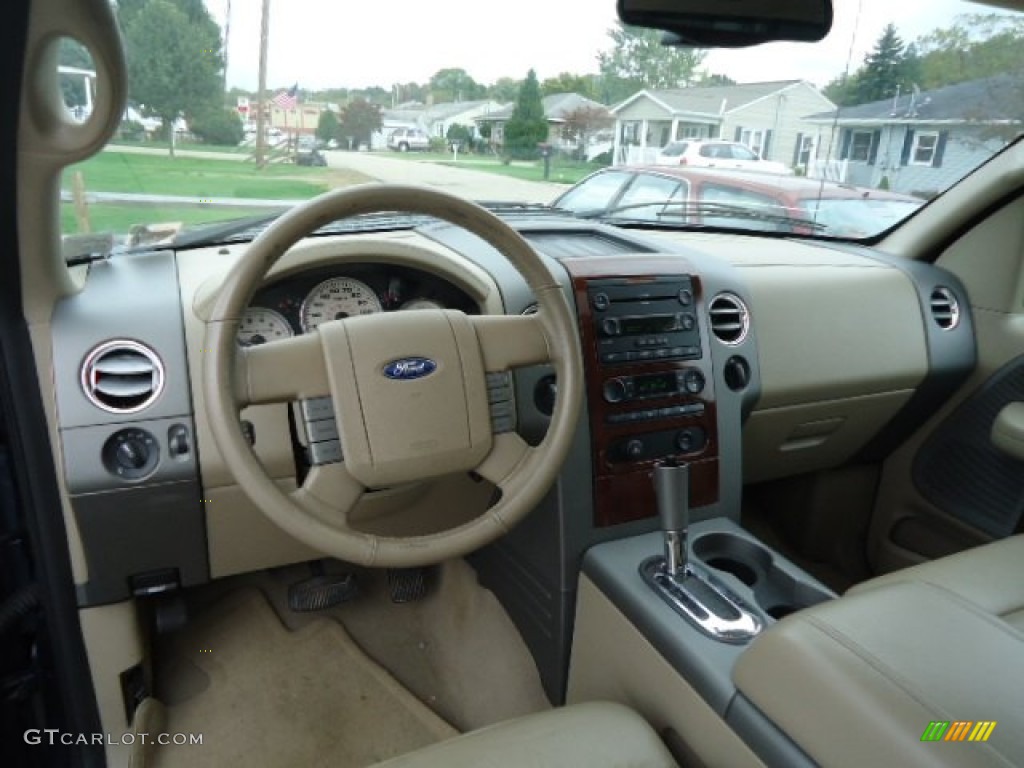 2005 F150 Lariat SuperCab 4x4 - Medium Wedgewood Blue Metallic / Tan photo #12