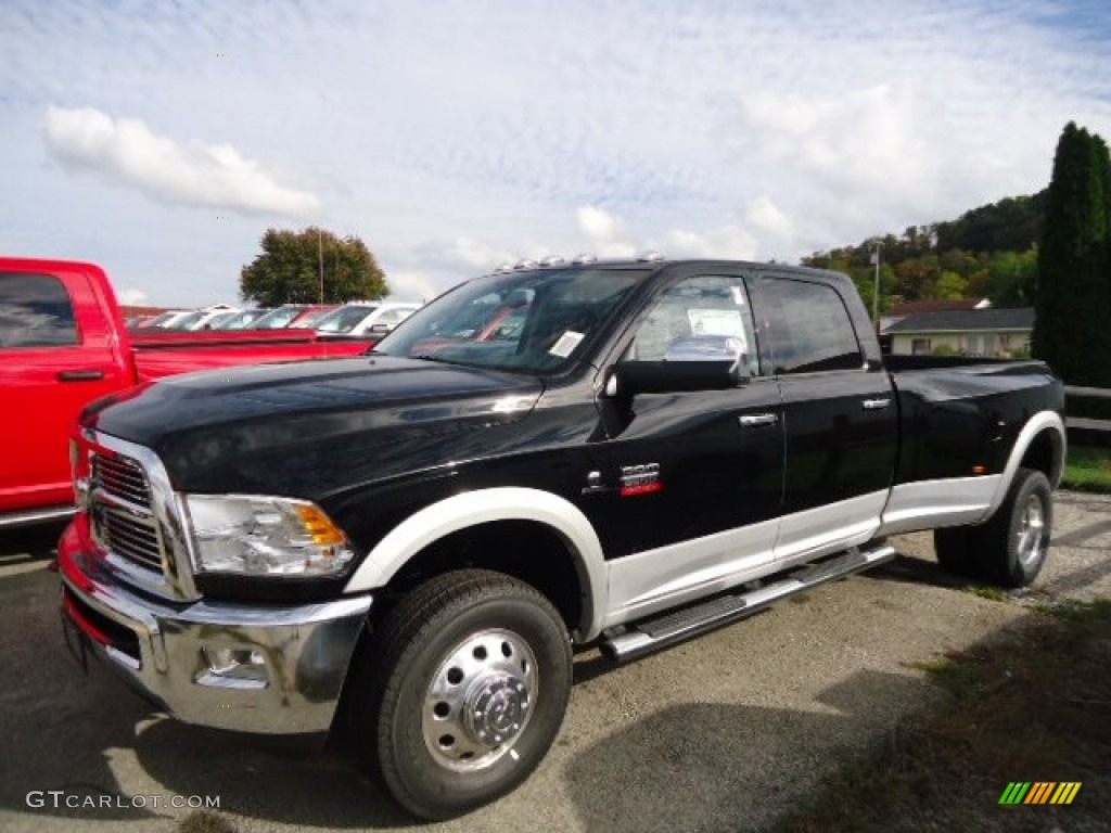 Black 2012 Dodge Ram 3500 HD Laramie Crew Cab 4x4 Dually Exterior Photo #71728355