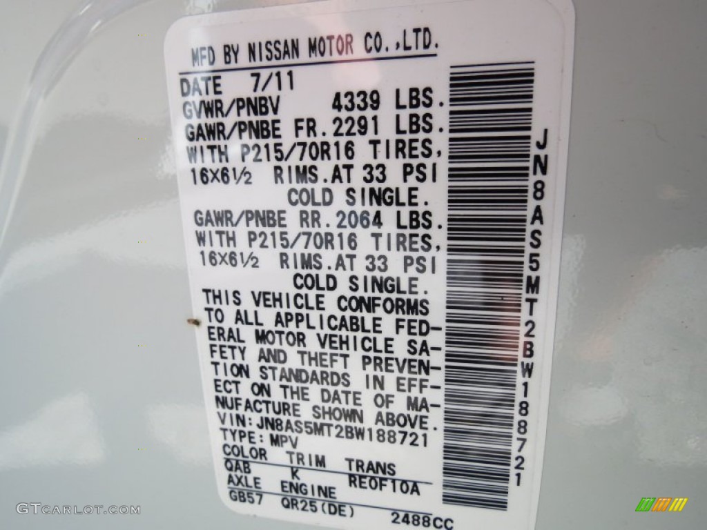 2011 Rogue S - Pearl White / Gray photo #25