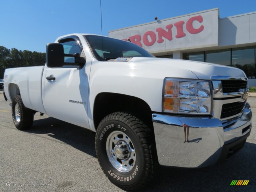 2008 Silverado 2500HD Work Truck Regular Cab 4x4 - Summit White / Dark Titanium photo #1