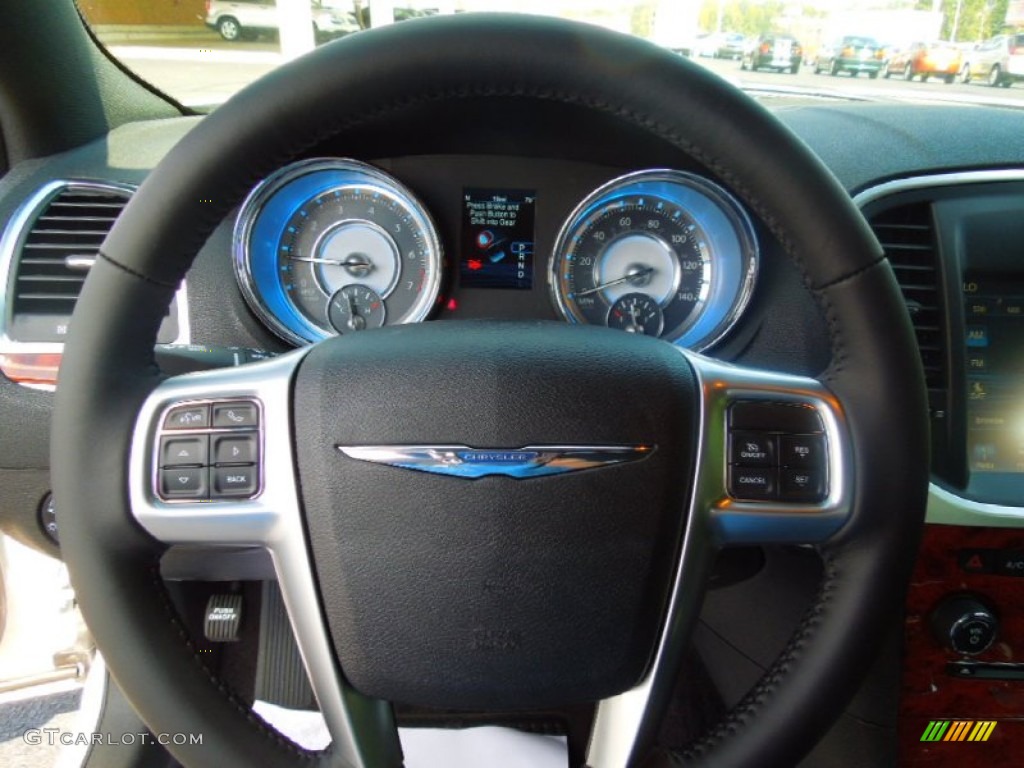 2013 Chrysler 300 Standard 300 Model Black Steering Wheel Photo #71731853