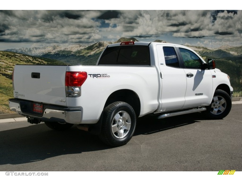 2008 Tundra SR5 TRD Double Cab 4x4 - Super White / Beige photo #3