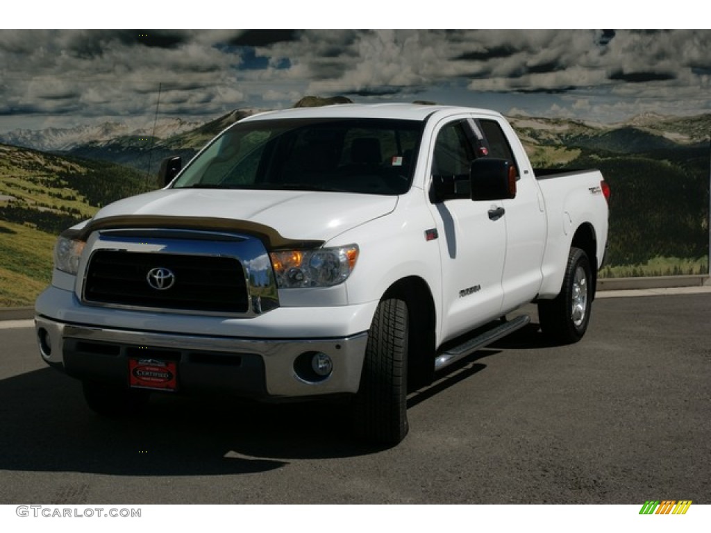 2008 Tundra SR5 TRD Double Cab 4x4 - Super White / Beige photo #4