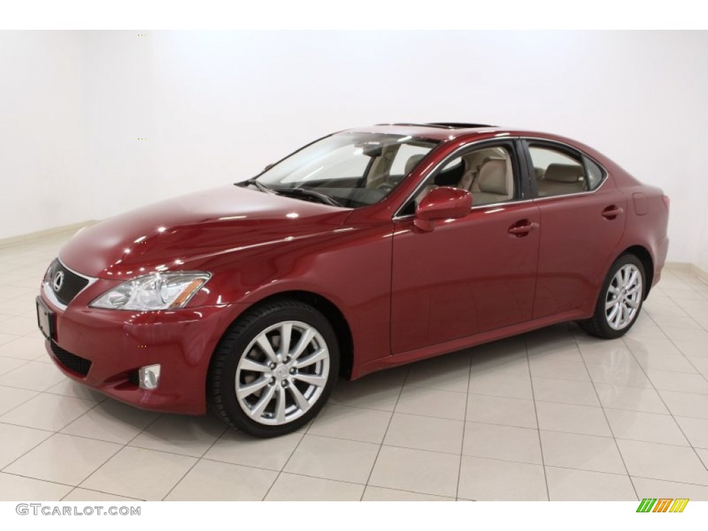 2006 IS 250 AWD - Matador Red Mica / Cashmere Beige photo #3