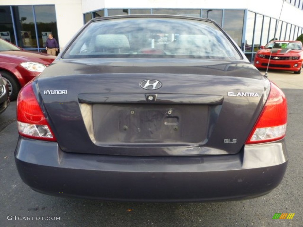 2002 Elantra GLS Sedan - Midnight Gray / Gray photo #3