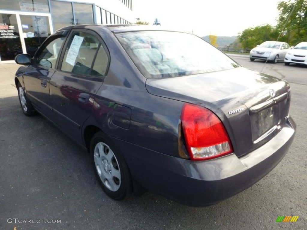 2002 Elantra GLS Sedan - Midnight Gray / Gray photo #4