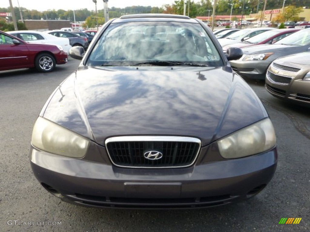 2002 Elantra GLS Sedan - Midnight Gray / Gray photo #6