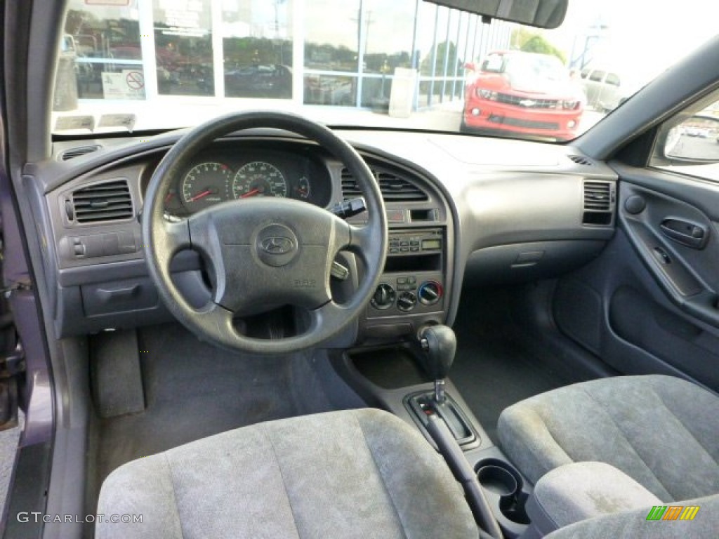 2002 Elantra GLS Sedan - Midnight Gray / Gray photo #10