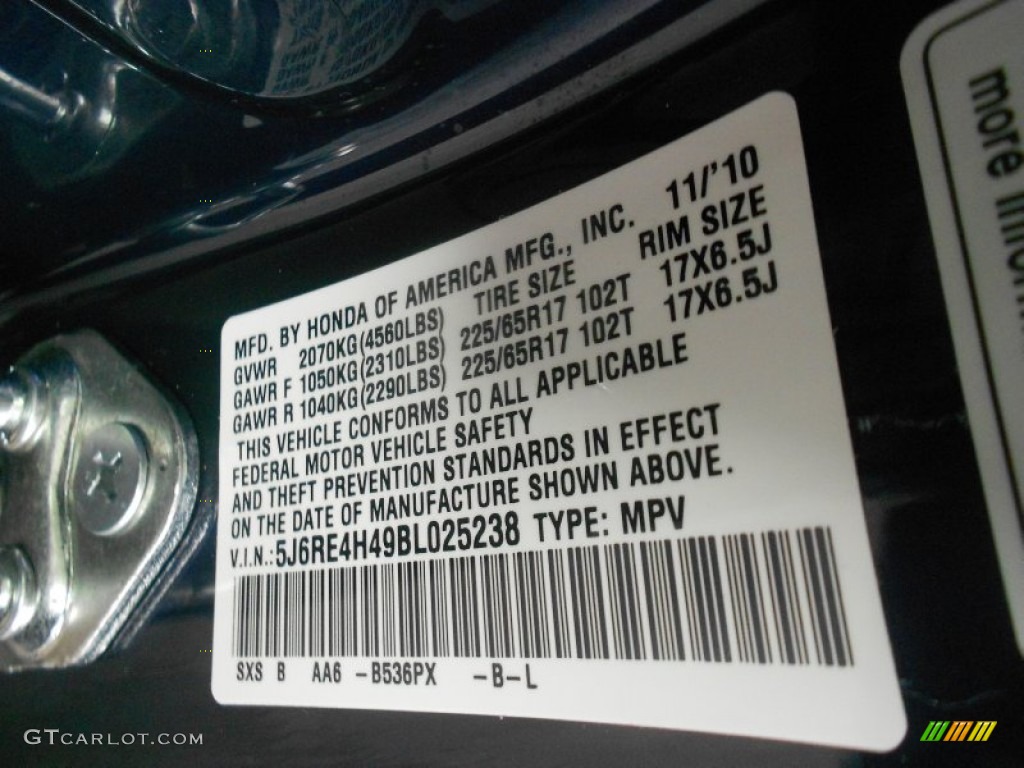2011 CR-V SE 4WD - Royal Blue Pearl / Gray photo #17